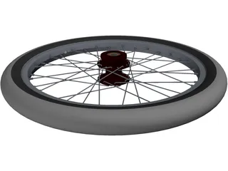Trike Front Wheel 18 inch 3D Model preview
