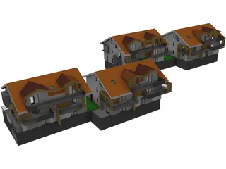 Houses Buildings 3D Model preview