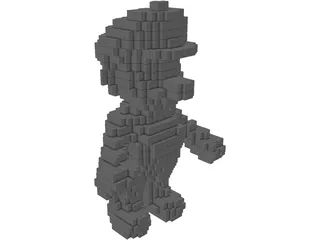 Pixel Mario Color 3D Model preview