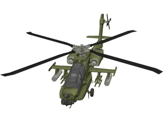 Boeing AH-64A Apache 3D Model preview