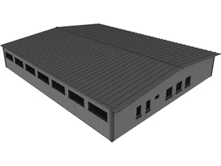 Industrial House 3D Model preview