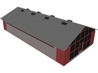 Industrial House 3D Model preview
