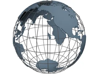 Globe Map 3D Model preview