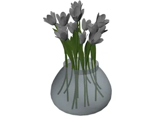 Flower White 3D Model preview