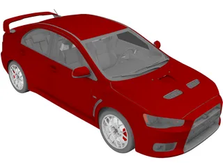 Mitsubishi Lancer Evo X 3D Model preview