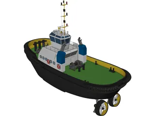Tug Boat 3D Model preview