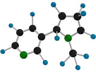 Nicotine Molecule 3D Model preview