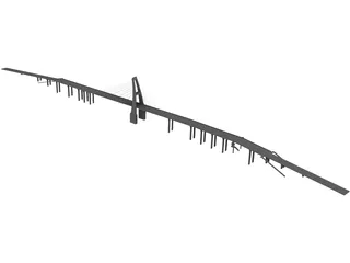 Cable Stayed Bridge 3D Model preview