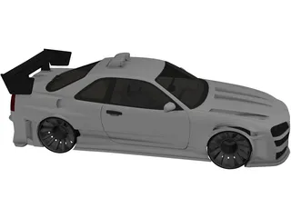 Nissan Skyline GTR [Tuned] 3D Model preview