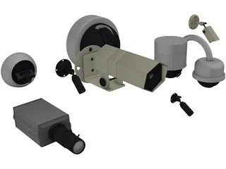 Security Cameras Set 3D Model preview