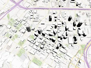 Dallas City Map 3D Model preview