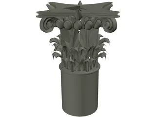 Acanthus and Volute Column 3D Model preview