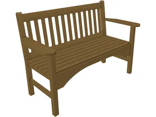 Bench Wooden 3D Model preview