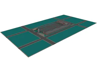 Colonial Hispanic Strip Mall 3D Model preview