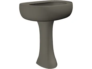 Pedestal Sink 3D Model preview