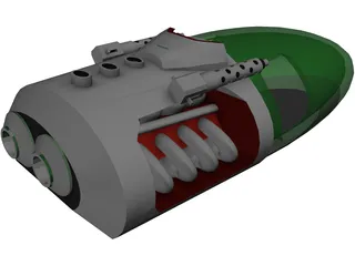 Futuristic Air Car 3D Model preview