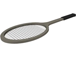 Tennis Racket Vintage 3D Model preview