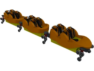 Roller Coaster Train 3D Model preview