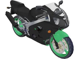 Kawasaki ZX9 3D Model preview