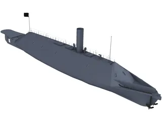 Confederate Ram Virginia 3D Model preview