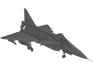 SAAB AJ-37 Viggen 3D Model preview