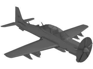Embraer EMB 314 Super Tucano 3D Model preview