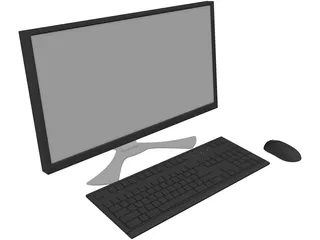 Monitor, Keyboard and Mouse 3D Model preview
