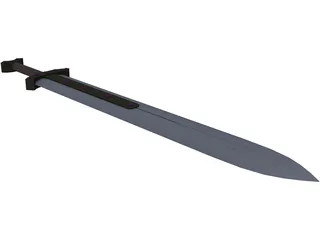 Sword Short Broad 3D Model preview