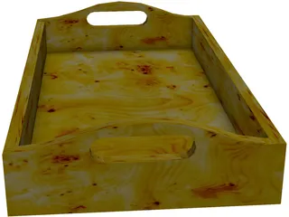 Wooden Tray 3D Model preview