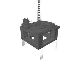 Oil Platform Troll C 3D Model preview