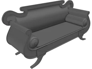 Regency Sofa 3D Model preview