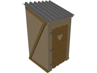 Wild West Outhouse 3D Model preview