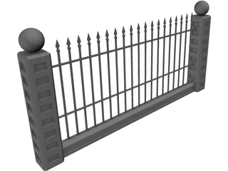 Spiked Wall 3D Model preview
