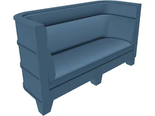 Couch Art Deco Styled 3D Model preview