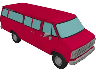 Dodge B350 Maxiwagon (1989) 3D Model preview