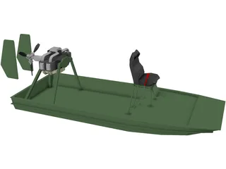 Swamp Boat 3D Model preview