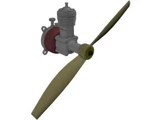 Airplane Model Engine 3D Model preview