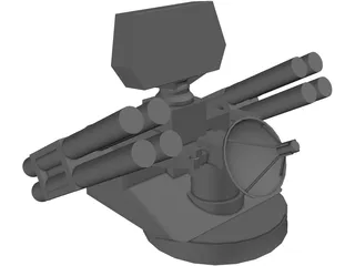 French Crotale Surface to Air Missile Launcher 3D Model preview