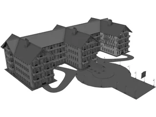 Hotel Classic Countryside 3D Model preview