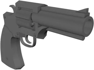 Police Model .38 Special Revolver Pistol 3D Model preview