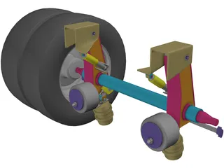 Suspension Truck Trailer 3D Model preview