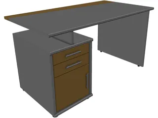 Black Desk 3D Model preview