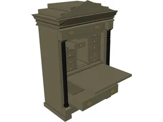 Bureau Biedermeier 3D Model preview