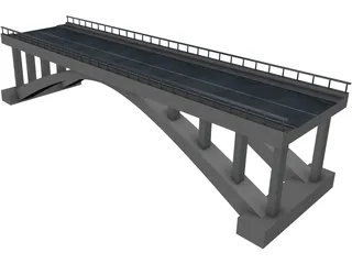 Concrete Bridge 3D Model preview
