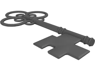 Medieval Key 3D Model preview