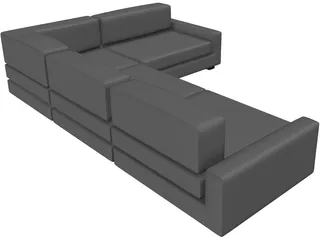 Couch Sectional Modern 3D Model preview