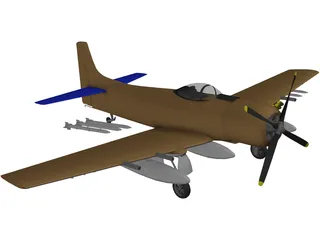 Douglas A-1 Skyraider 3D Model preview