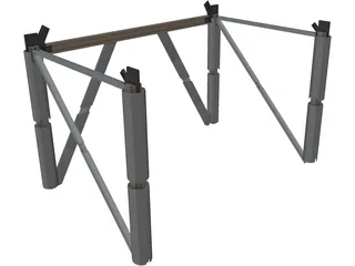 Skyscraper Metal Construction Core 3D Model preview