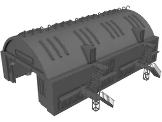 Aircraft Shelter 3D Model preview