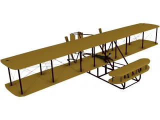 Wright Brothers Plane 3D Model preview